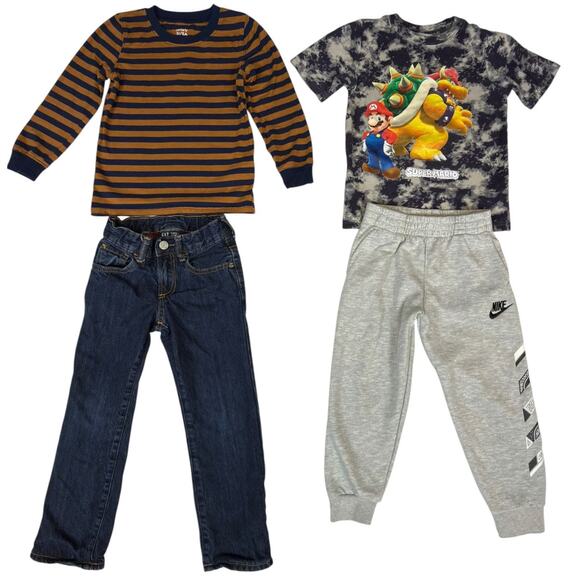 other Other - Boys Clothing Bundle 2 Outfits GAP Carter’s Nike Super Mario Size 5-6